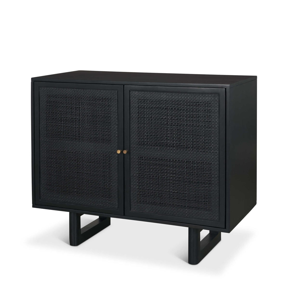 MERCANA GRIER 65" CANE ACCENT CABINET BLACK 71141