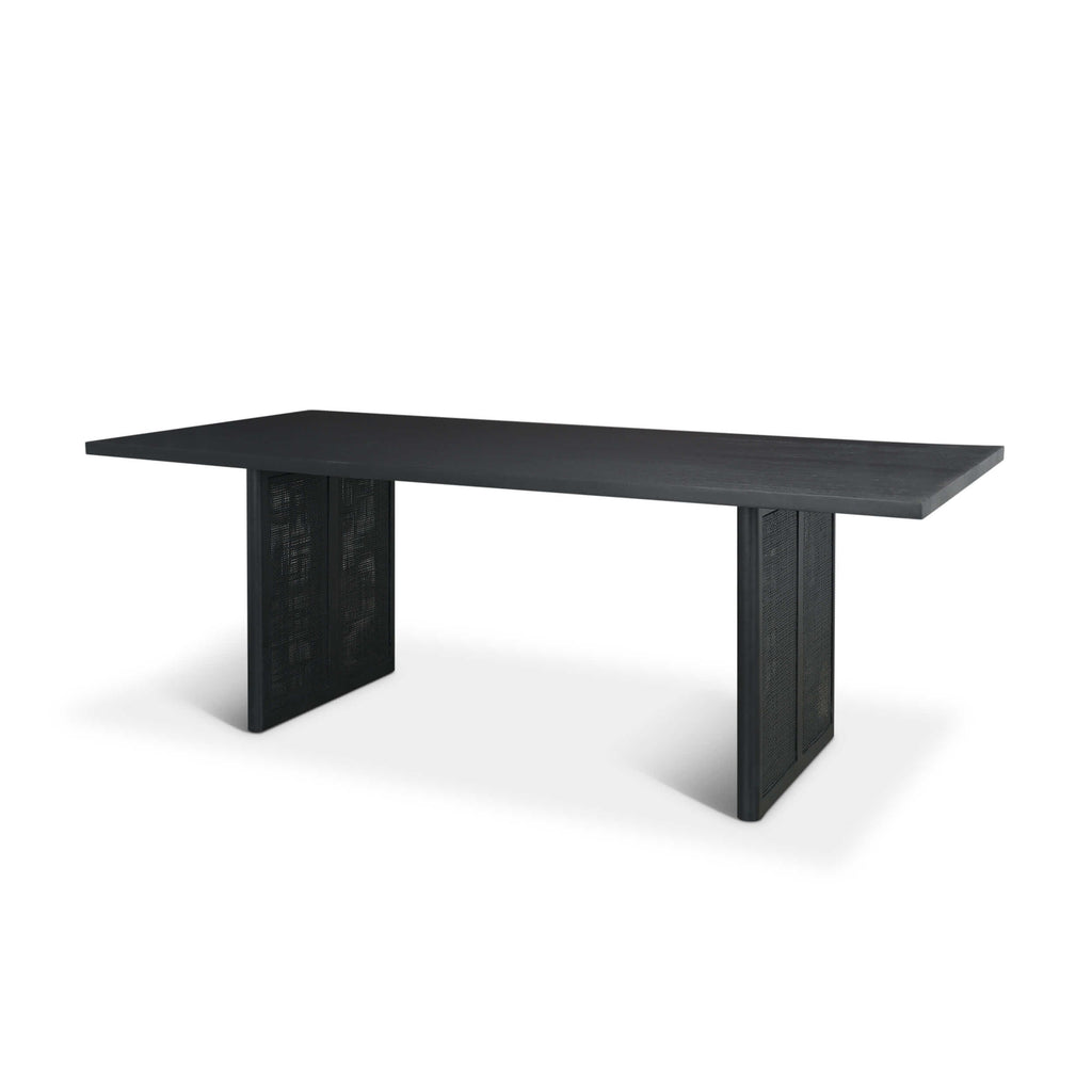 MERCANA GRIER 84" CANE DINING TABLE BLACK 71144
