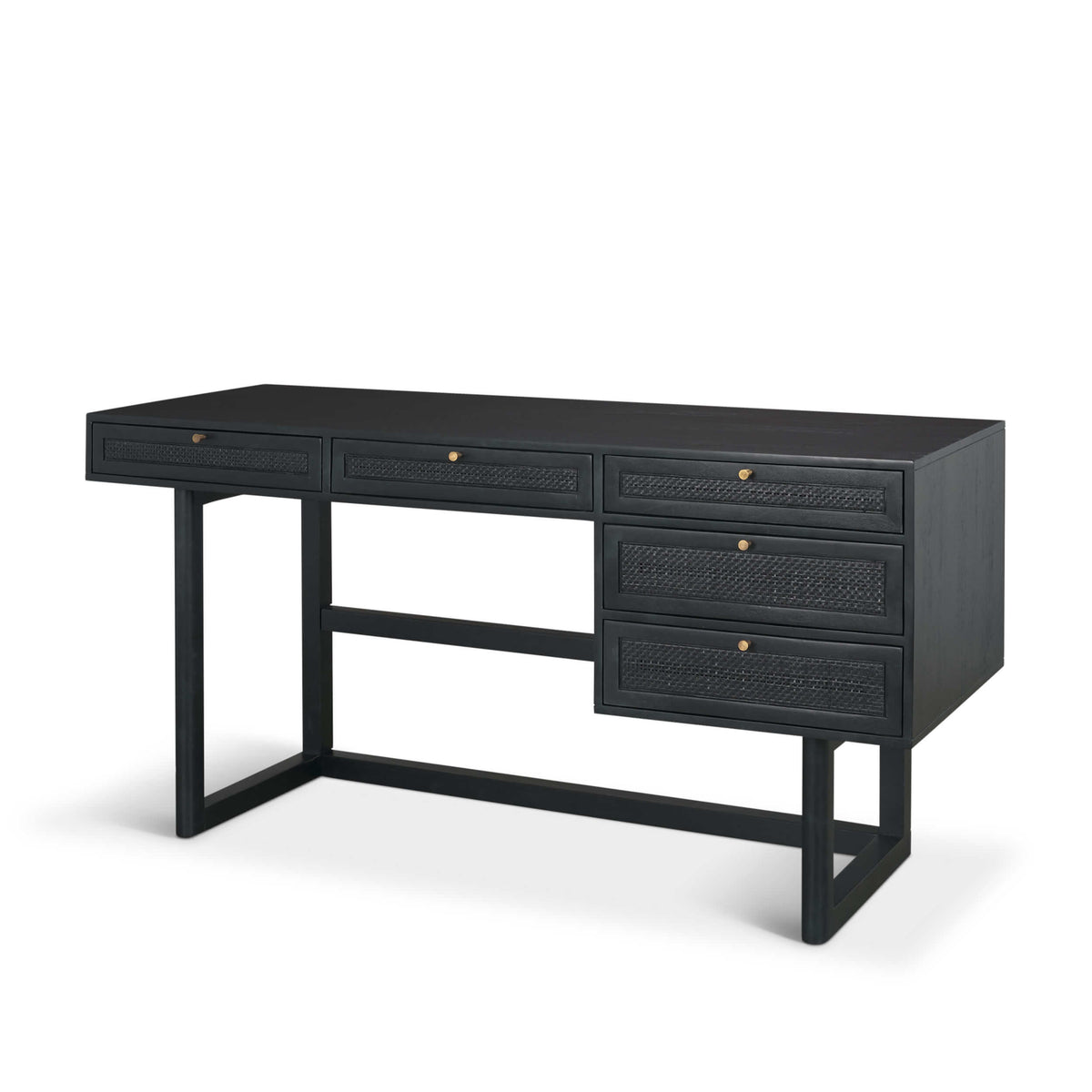 MERCANA GRIER 65" CANE OFFICE DESK BLACK 71145