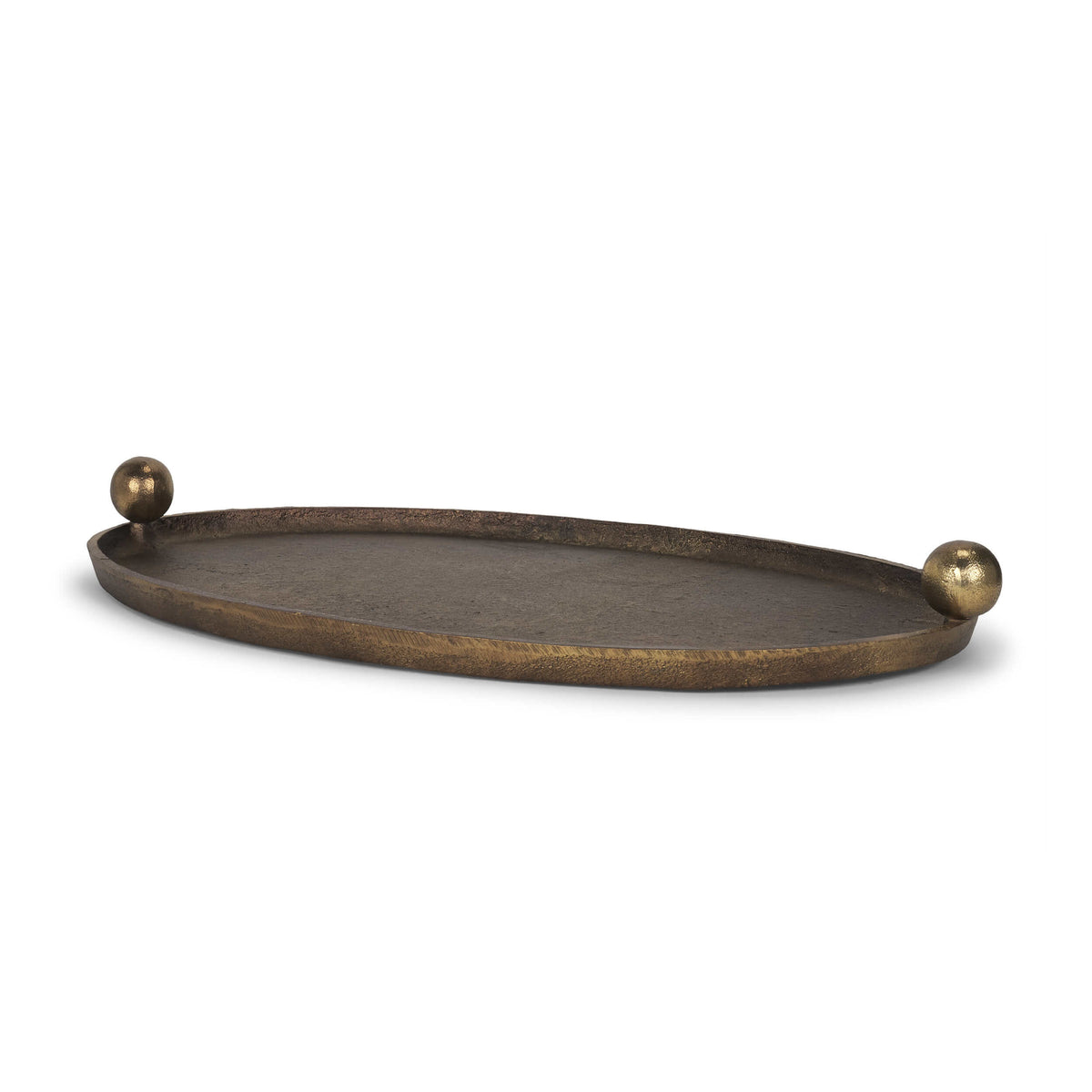 MERCANA JIANNA OVAL ANTIQUED GOLD METAL TRAY SMALL 71171