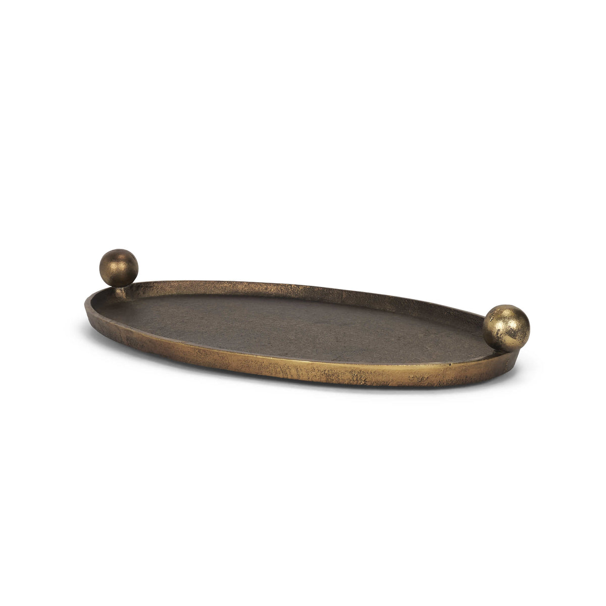 MERCANA JIANNA OVAL ANTIQUED GOLD METAL TRAY LARGE 71172