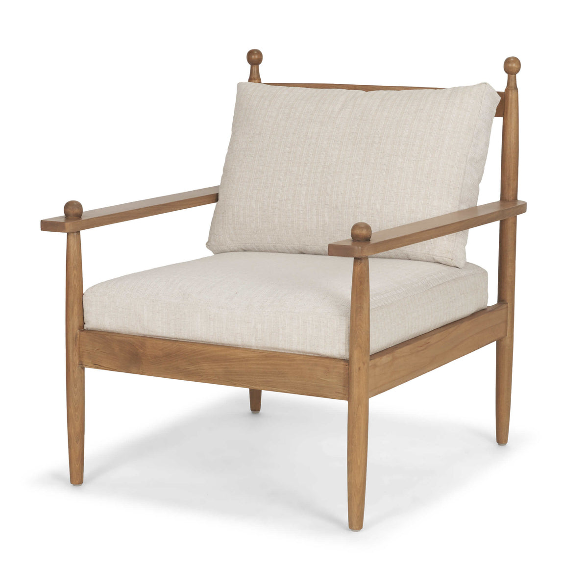 MERCANA DANNI BEIGE BEECH WOOD LOUNGE CHAIR 71178