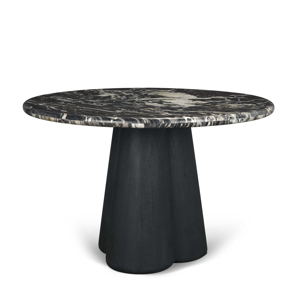 MERCANA MARILYN 48" MARBLE BLACK WOOD DINING TABLE 71221-AB