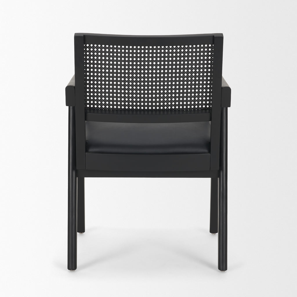 MERCANA REID BLACK CANE ARM DINING CHAIR 71244