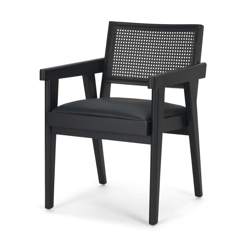 MERCANA REID BLACK CANE ARM DINING CHAIR 71244