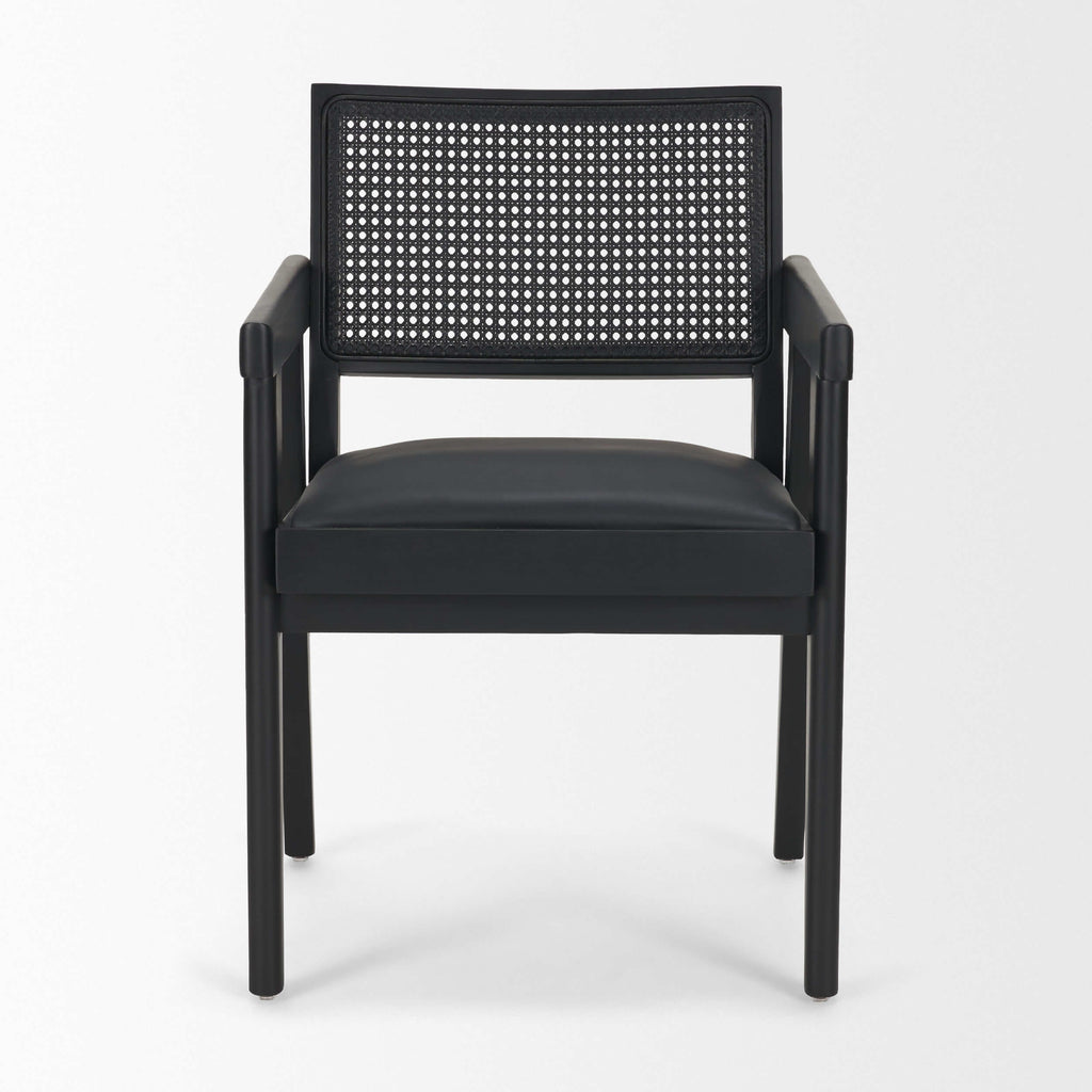 MERCANA REID BLACK CANE ARM DINING CHAIR 71244