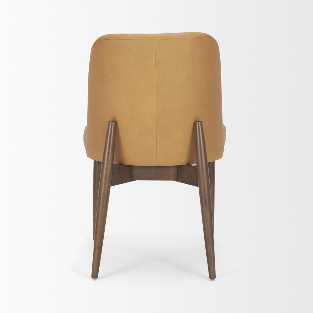 MERCANA ABBIE DINING SIDE CHAIR TAN LEATHER SET OF TWO 71248