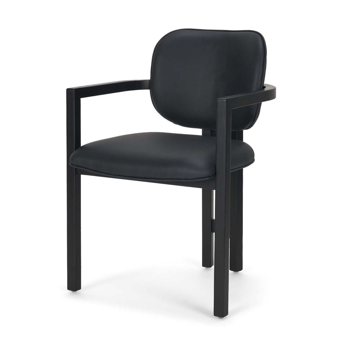 MERCANA CARLISLE BLACK LEATHER DINING ARMCHAIR 71257