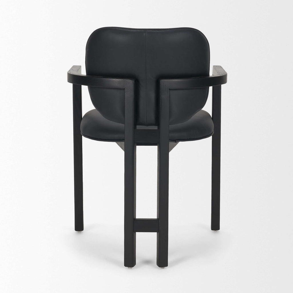 MERCANA CARLISLE BLACK LEATHER DINING ARMCHAIR 71257
