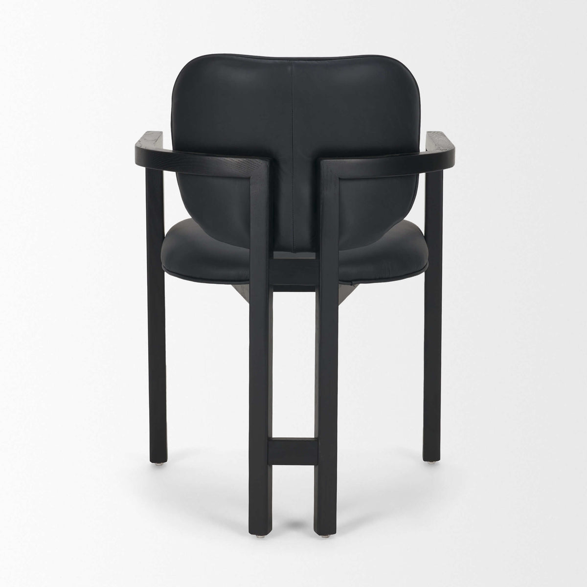MERCANA CARLISLE BLACK LEATHER DINING ARMCHAIR 71257