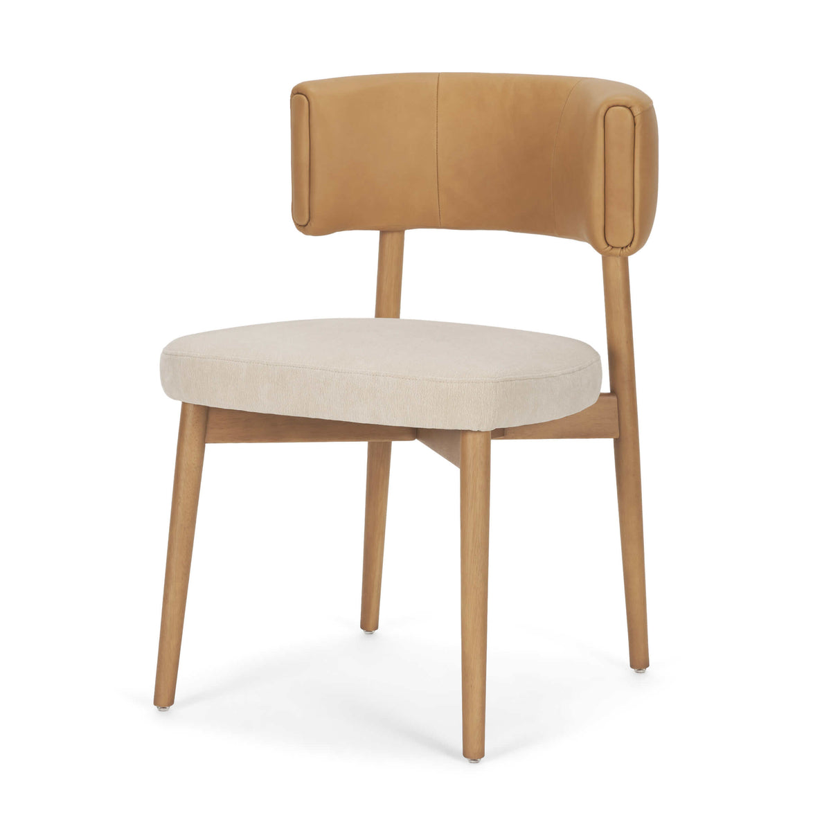 MERCANA MOTLEY TAN LEATHER DINING CHAIR SET OF TWO 71261
