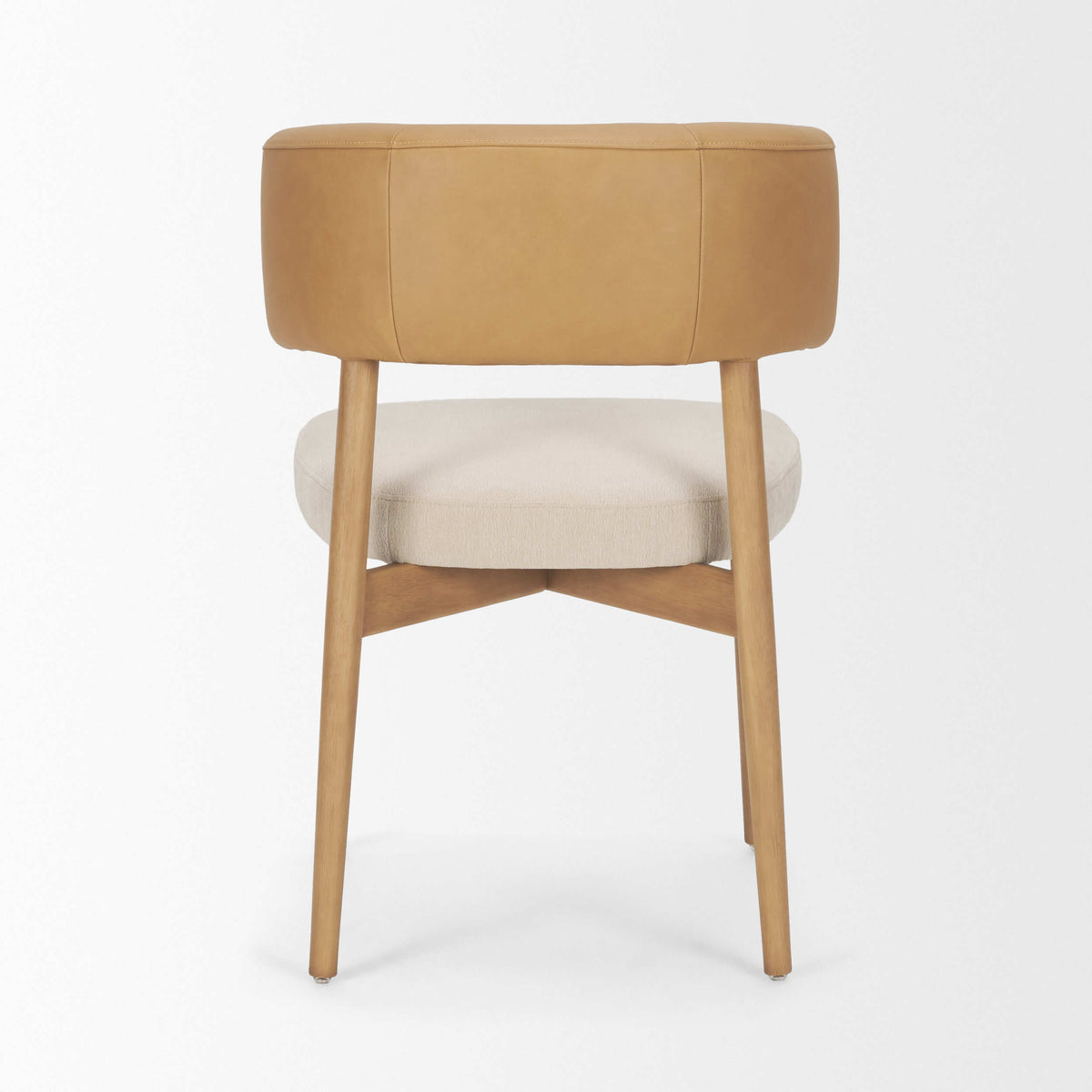 MERCANA MOTLEY TAN LEATHER DINING CHAIR SET OF TWO 71261