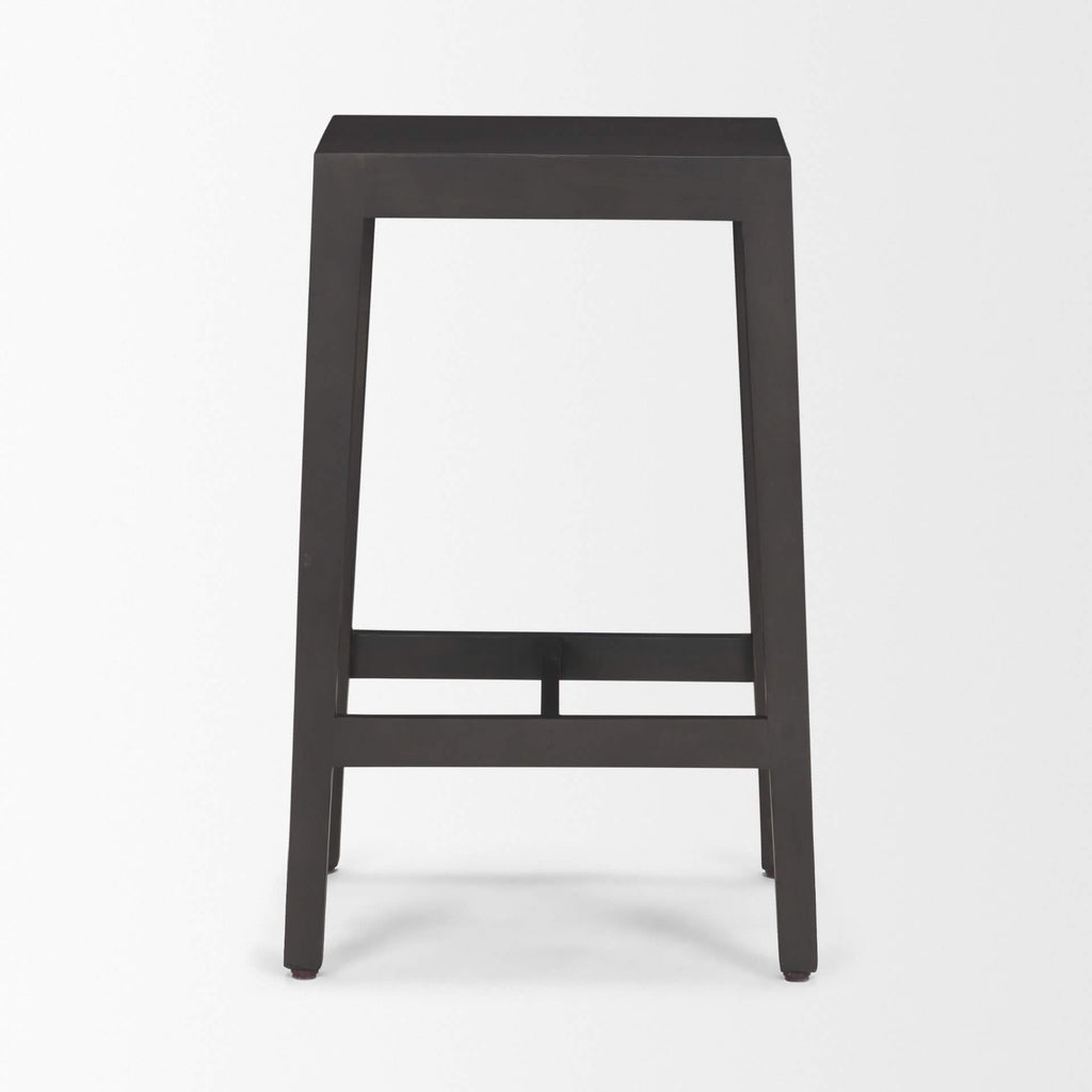 MERCANA COLONY 25" WOODEN STOOL BLACK BROWN 71133