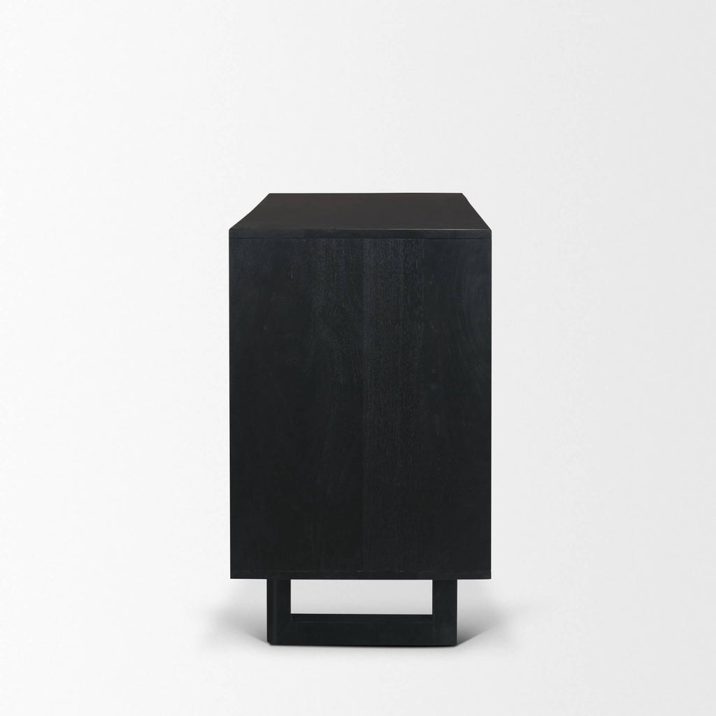 MERCANA GRIER 65" CANE ACCENT CABINET BLACK 71141
