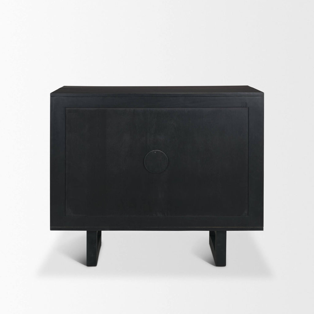 MERCANA GRIER 65" CANE ACCENT CABINET BLACK 71141