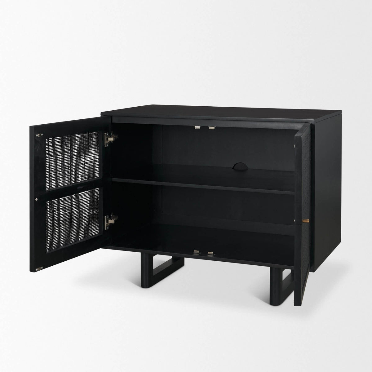 MERCANA GRIER 65" CANE ACCENT CABINET BLACK 71141