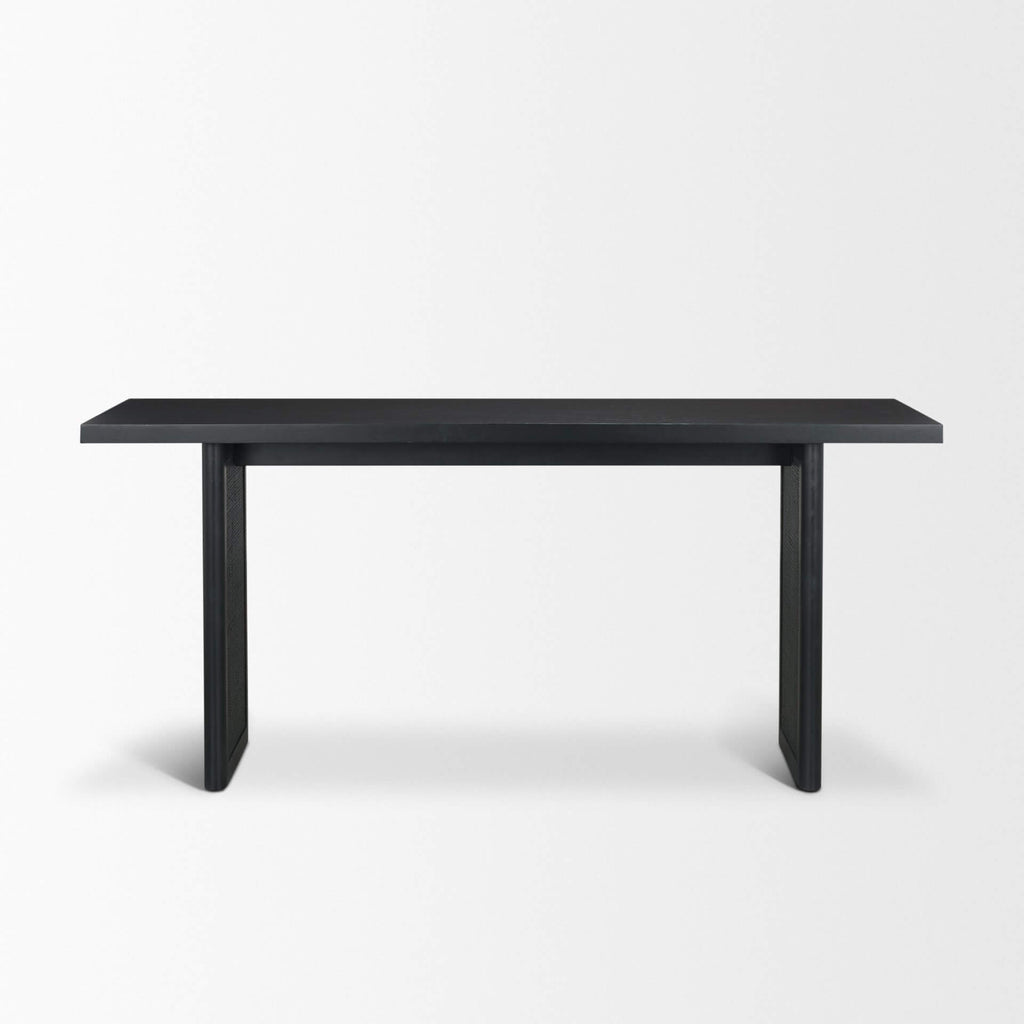 MERCANA GRIER 65" CANE CONSOLE TABLE BLACK 71142