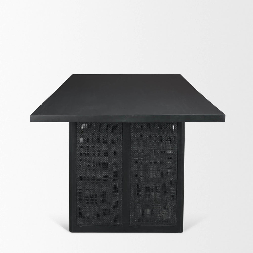 MERCANA GRIER 84" CANE DINING TABLE BLACK 71144