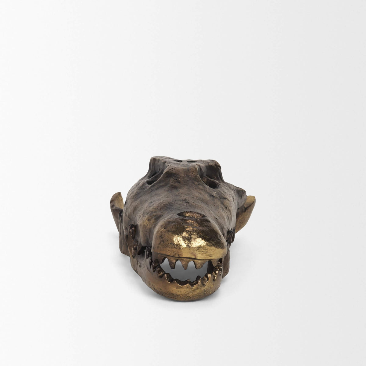 MERCANA ALISTAIR ANTIQUED GOLD CAST METAL DECORATIVE SKULL 71170