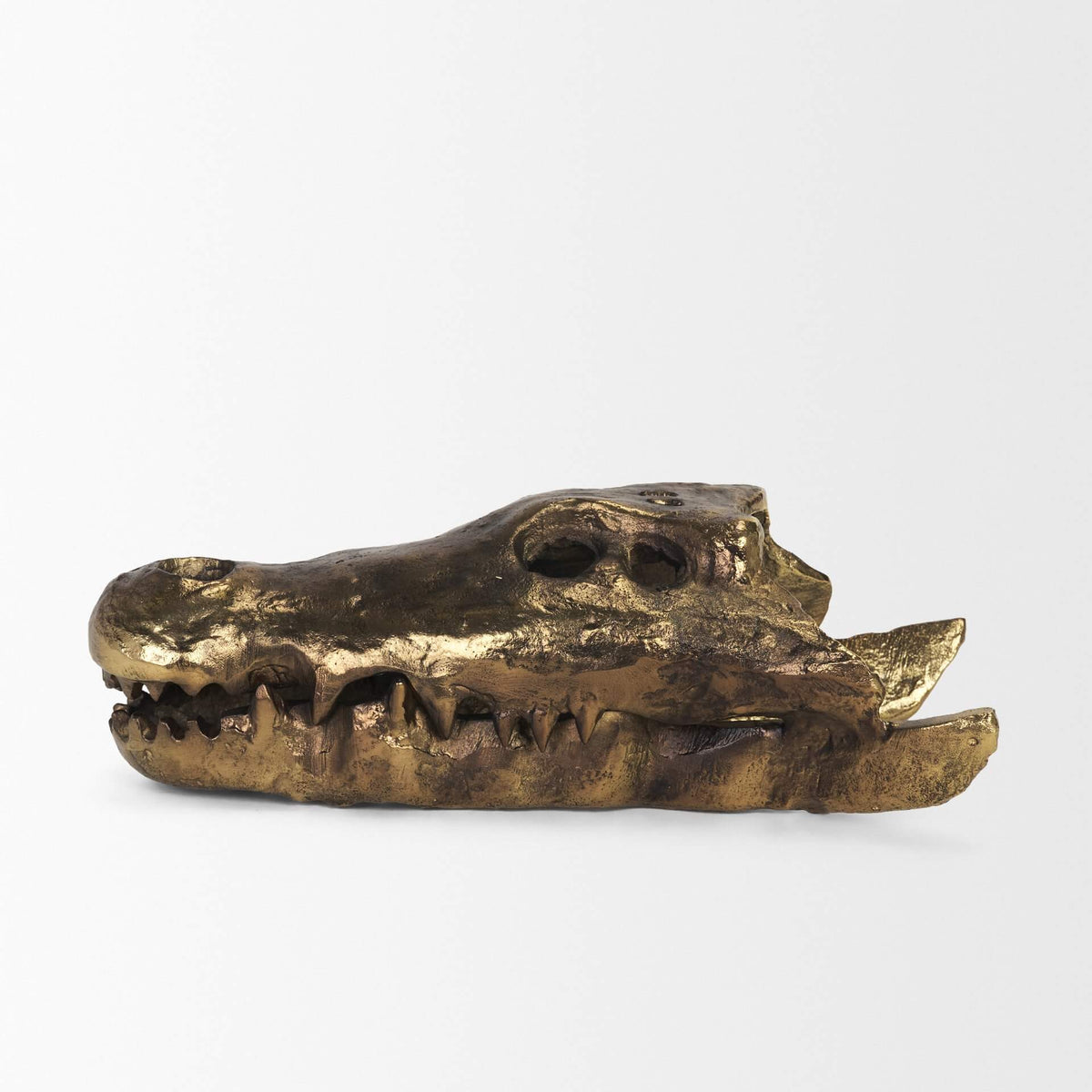 MERCANA ALISTAIR ANTIQUED GOLD CAST METAL DECORATIVE SKULL 71170