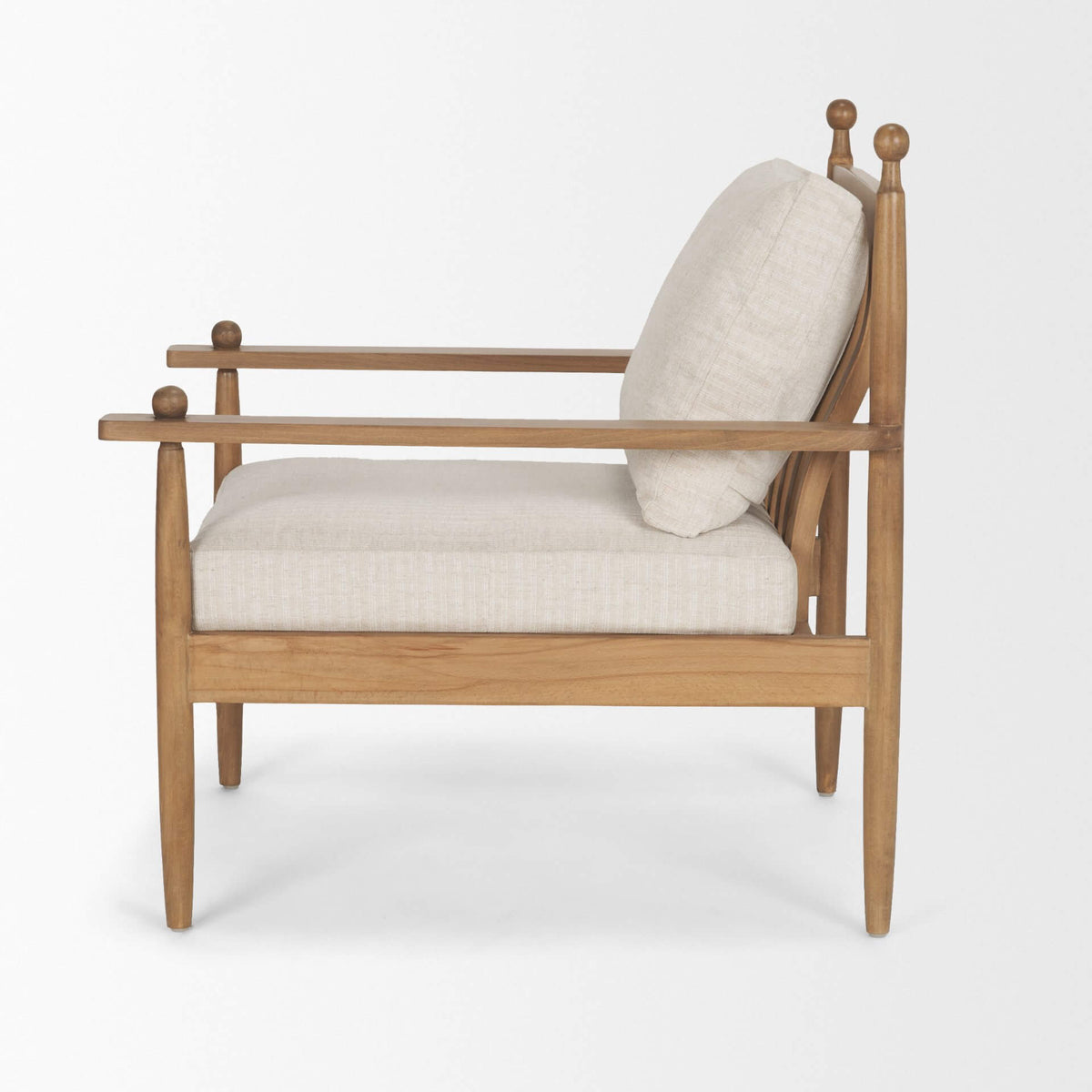 MERCANA DANNI BEIGE BEECH WOOD LOUNGE CHAIR 71178