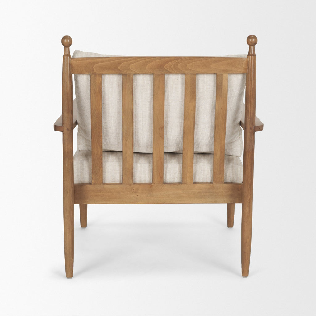 MERCANA DANNI BEIGE BEECH WOOD LOUNGE CHAIR 71178