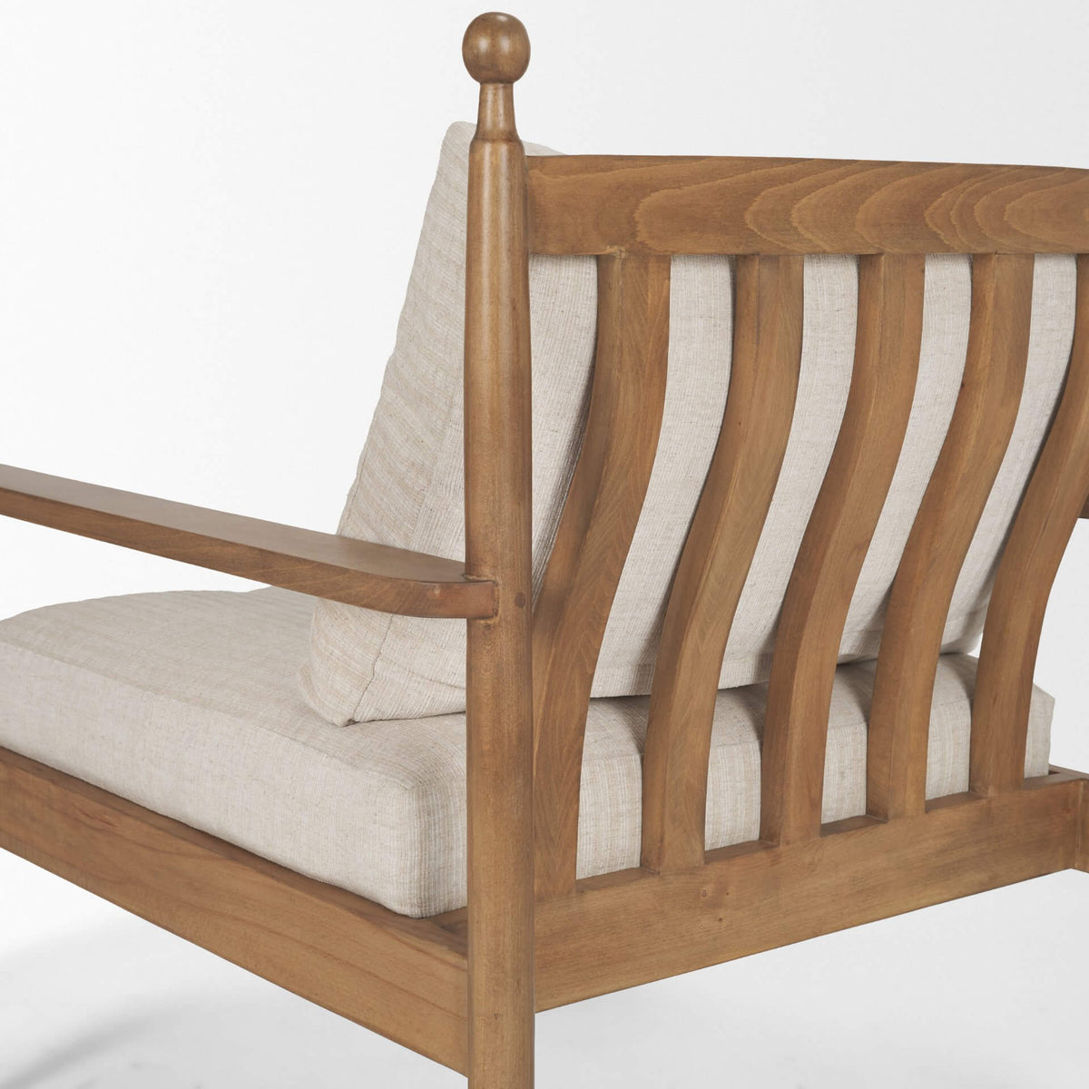MERCANA DANNI BEIGE BEECH WOOD LOUNGE CHAIR 71178