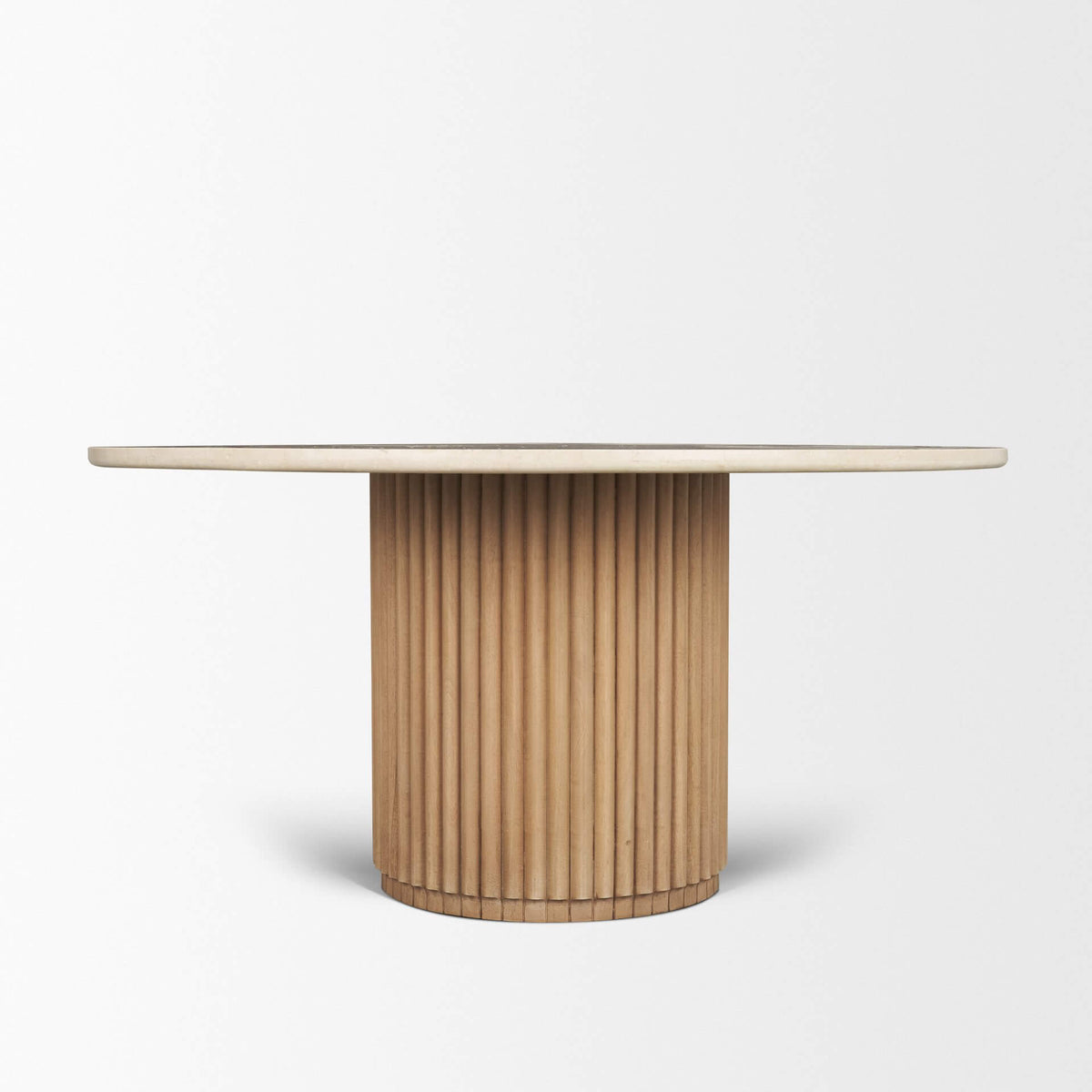MERCANA MARBRELLO 60" MARBLE FLUTED WOOD DINING TABLE 71216-AB