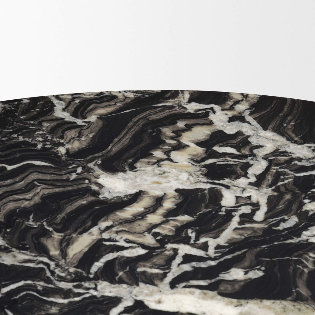 MERCANA MARILYN 48" MARBLE BLACK WOOD DINING TABLE 71221-AB