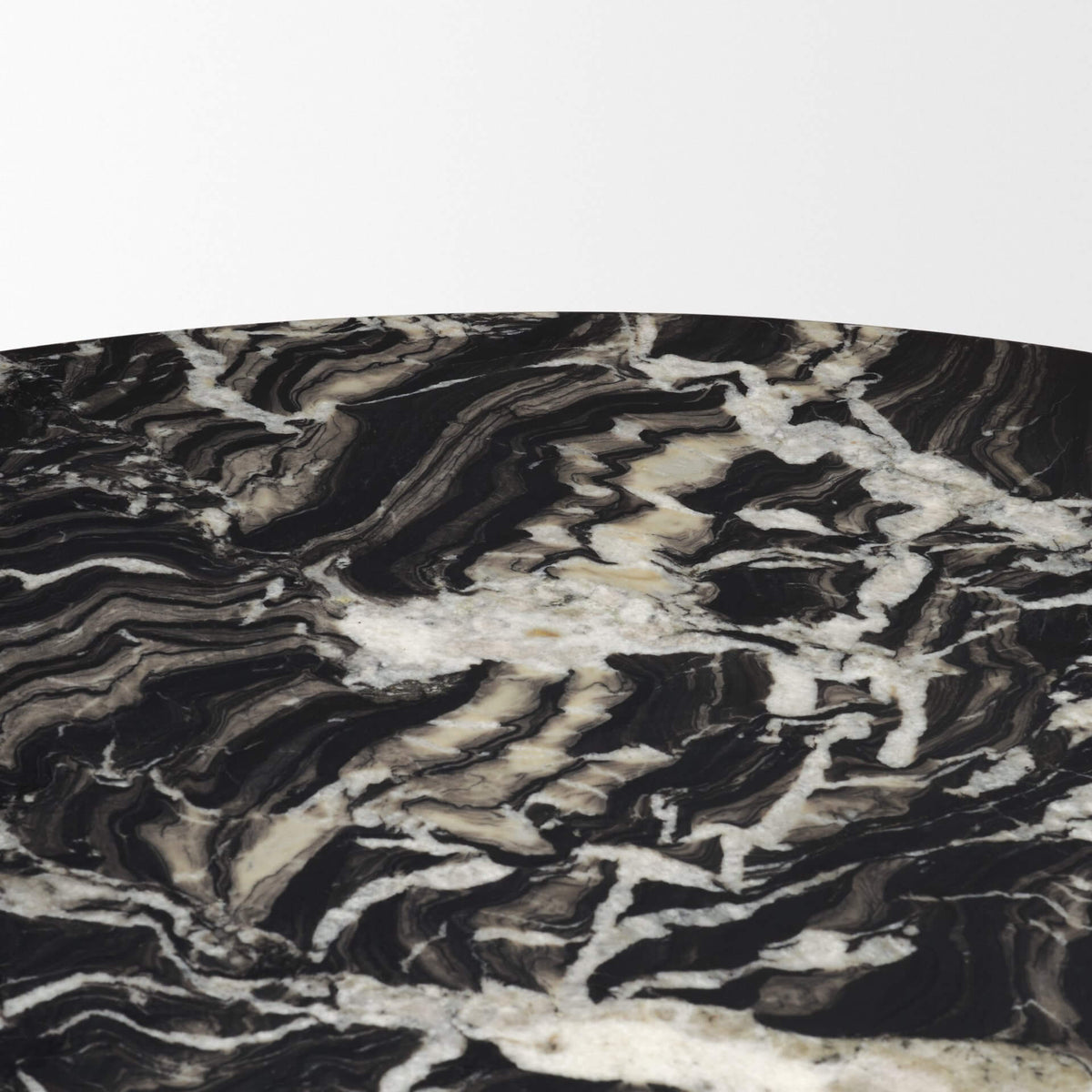 MERCANA MARILYN 48" MARBLE BLACK WOOD DINING TABLE 71221-AB