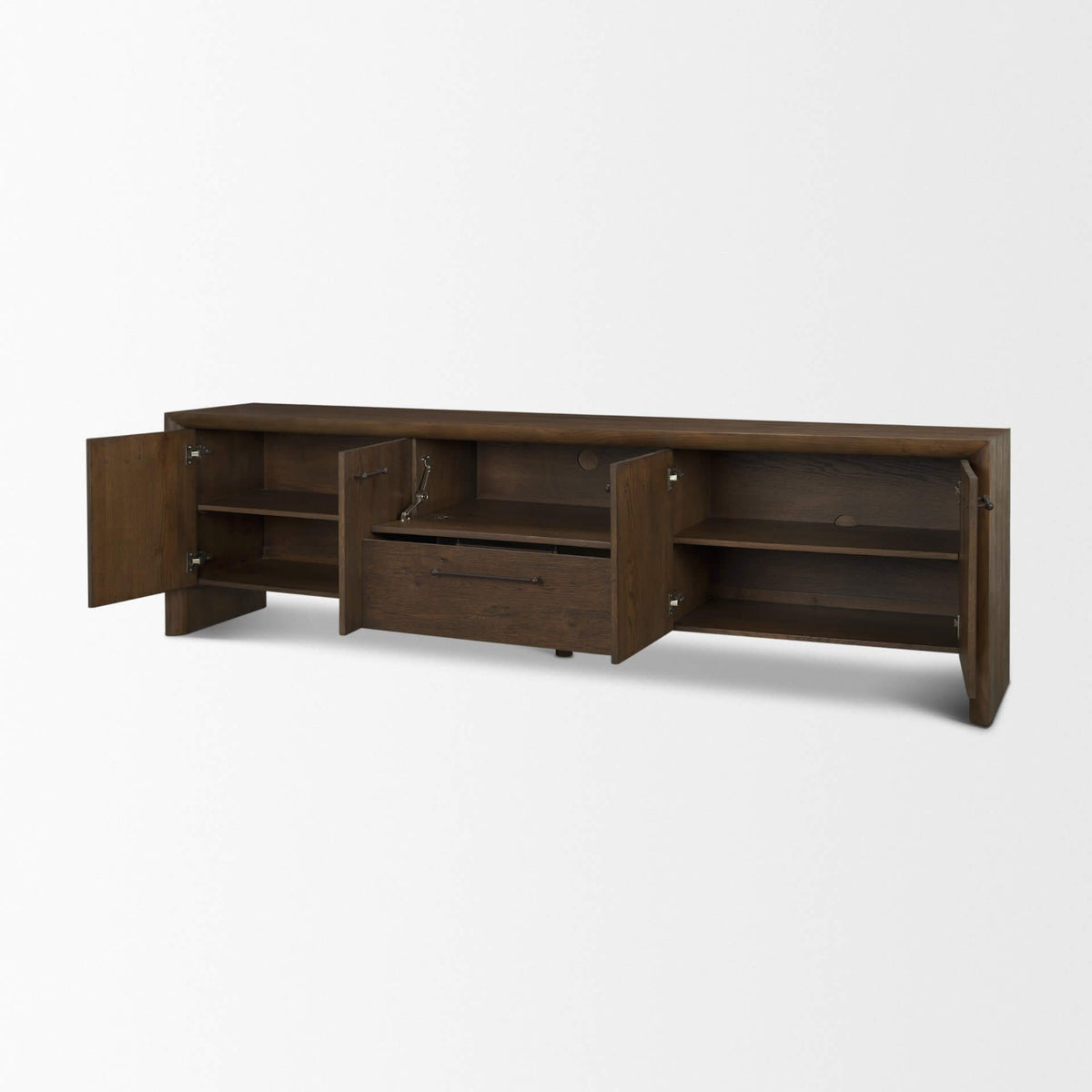 MERCANA BELFORD DARK BROWN OAK MEDIA CONSOLE 71229