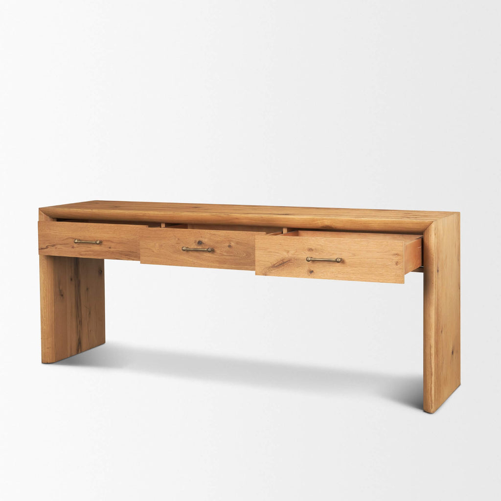 MERCANA BELFORD LIGHT BROWN OAK CONSOLE TABLE 71233