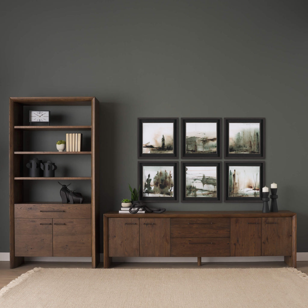 MERCANA BELFORD DARK BROWN OAK MEDIA CONSOLE 71229
