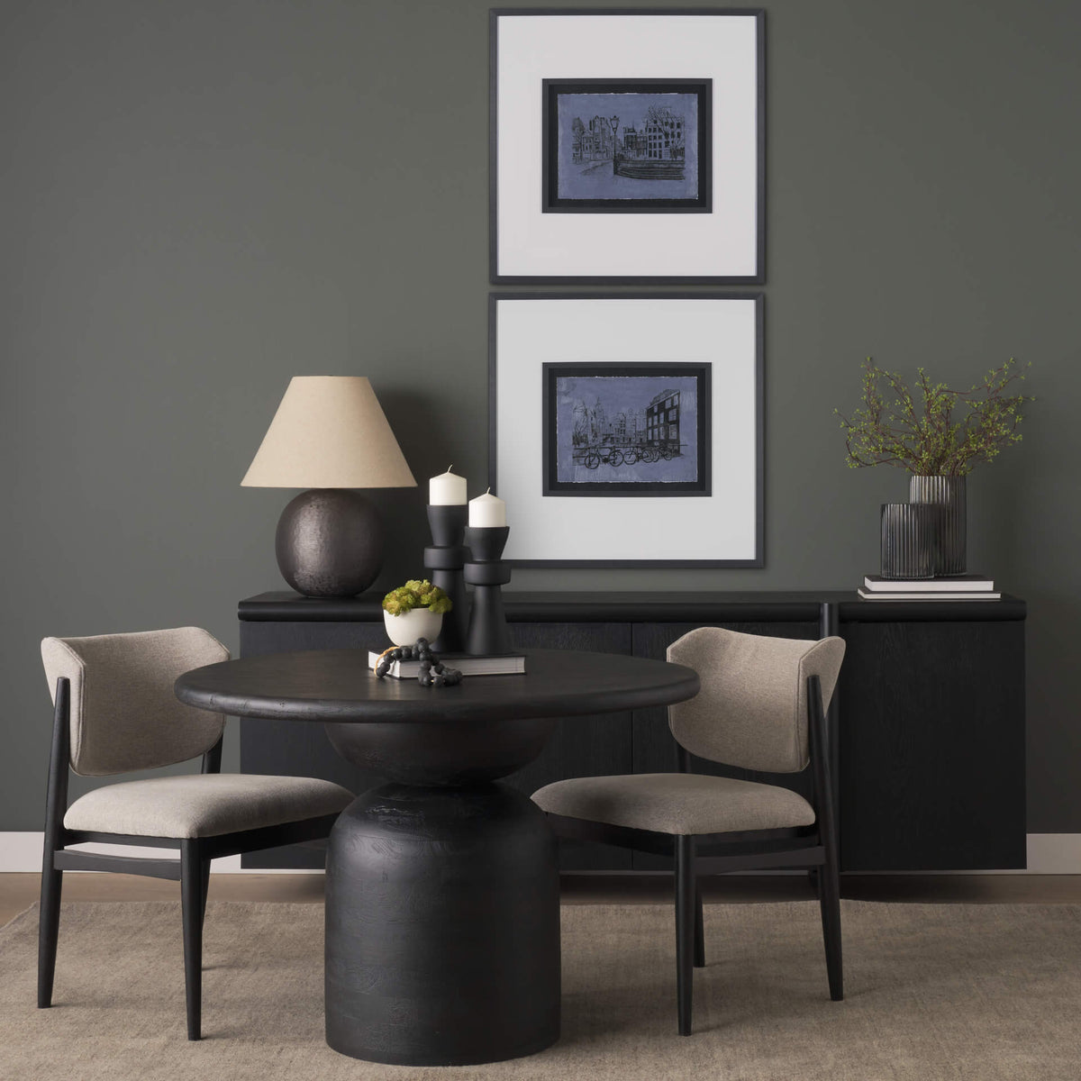 MERCANA ATLAS 42" BLACK ROUND TABLE 71219-AB