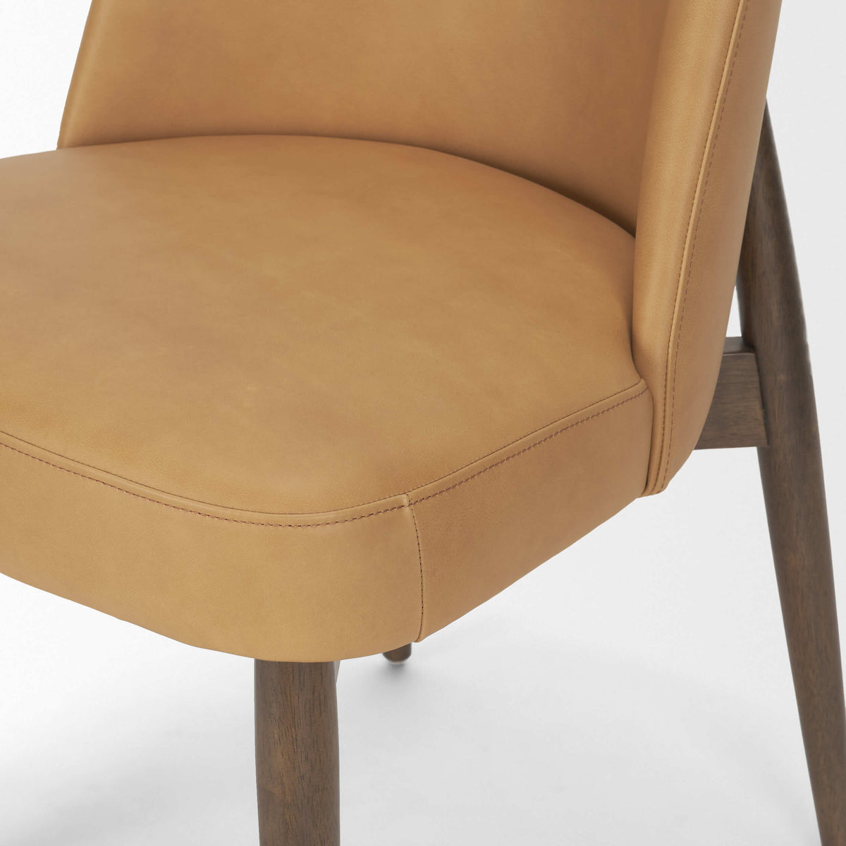MERCANA ABBIE DINING SIDE CHAIR TAN LEATHER SET OF TWO 71248