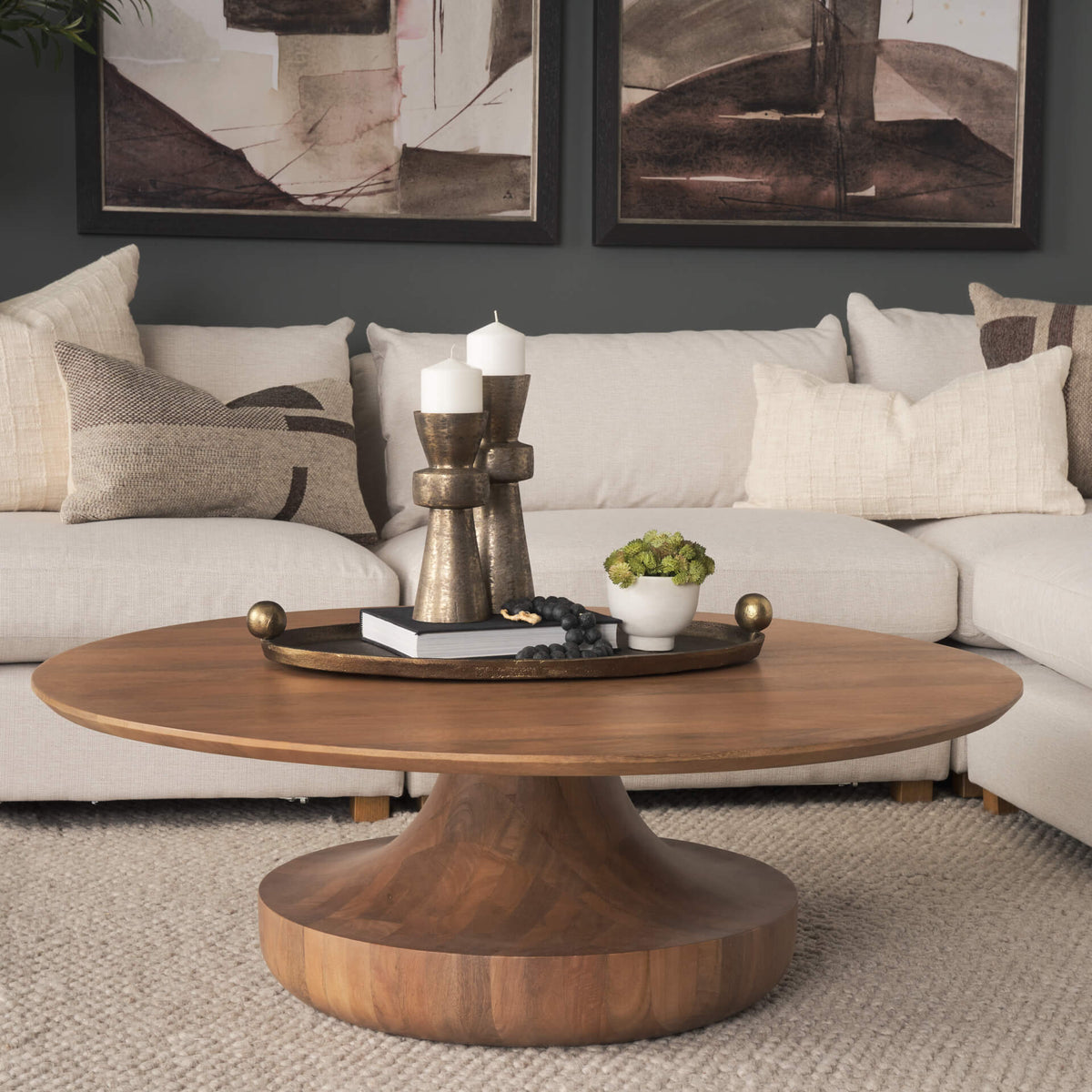 MERCANA ARNO SCULPTURAL ROUND COFFEE TABLE 71209-AB