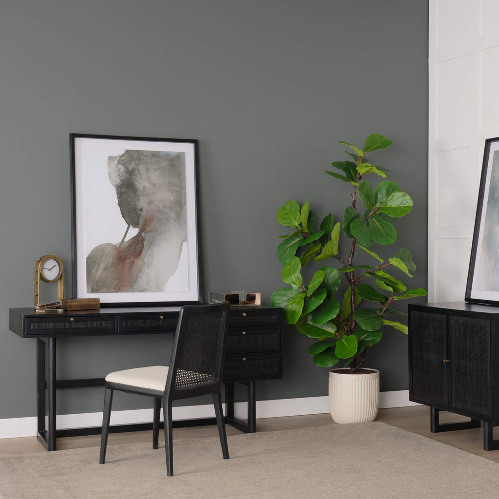 MERCANA GRIER 65" CANE OFFICE DESK BLACK 71145