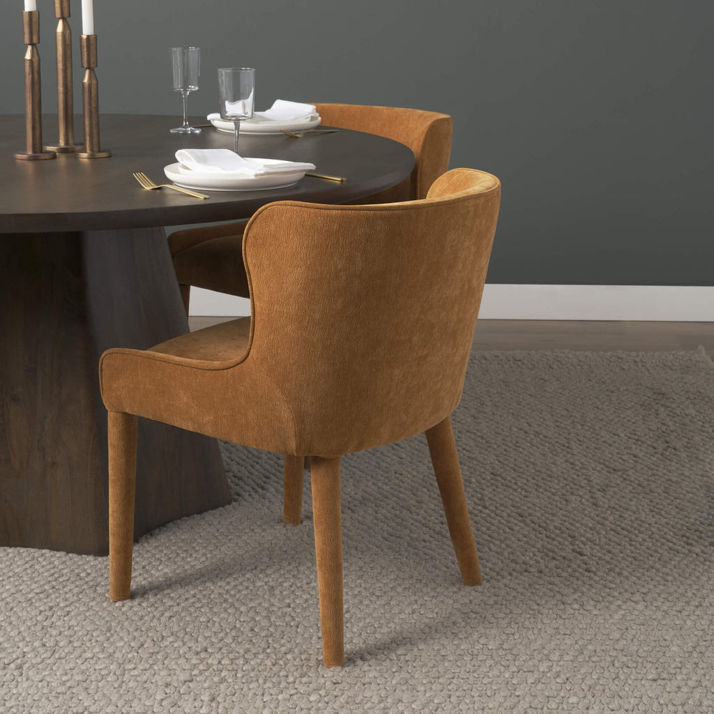 MERCANA NOLAN RUST CHENILLE DINING CHAIR SET OF TWO 71254