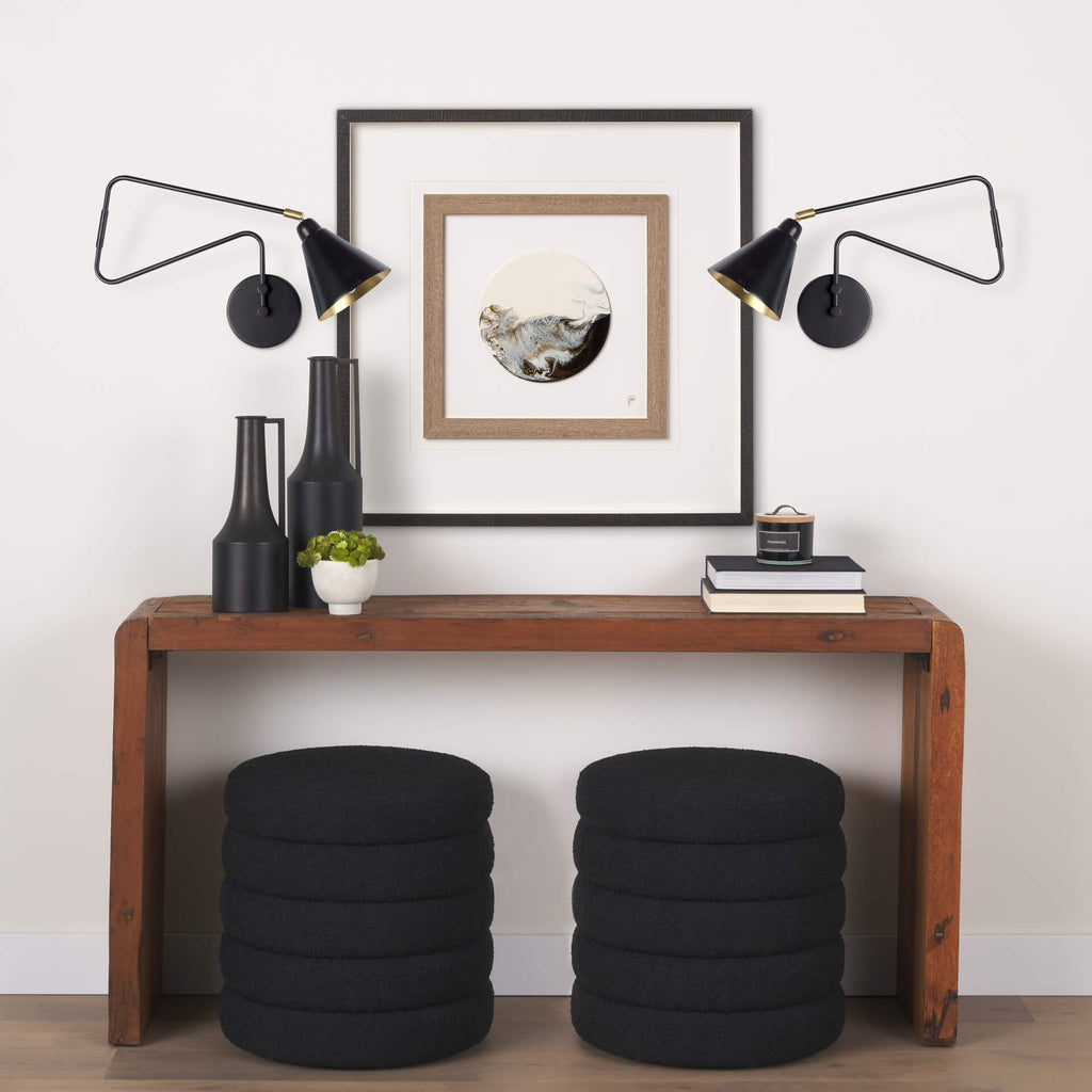 MERCANA COBALT BLACK METAL WALL SCONCE 68775