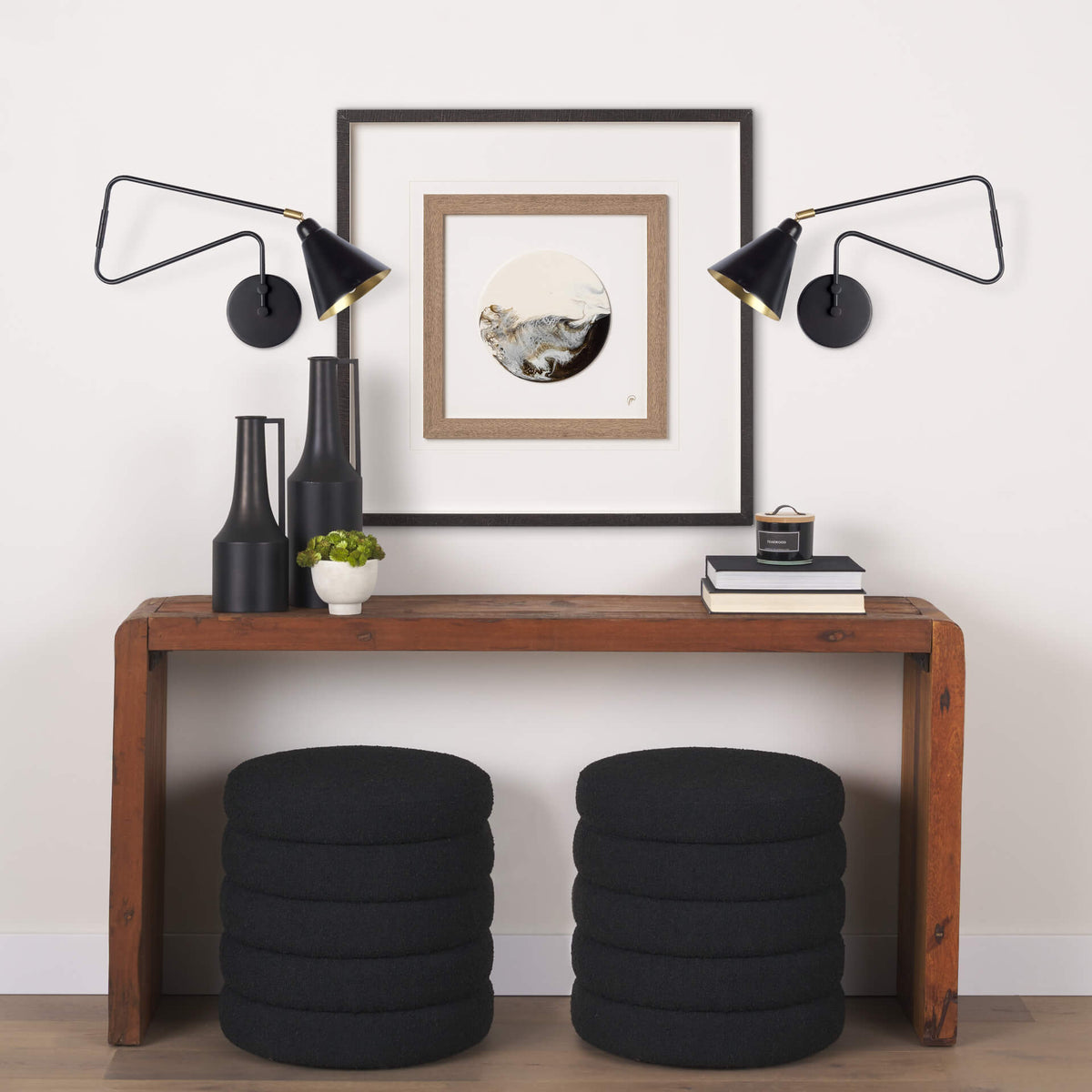 MERCANA COBALT BLACK METAL WALL SCONCE 68775