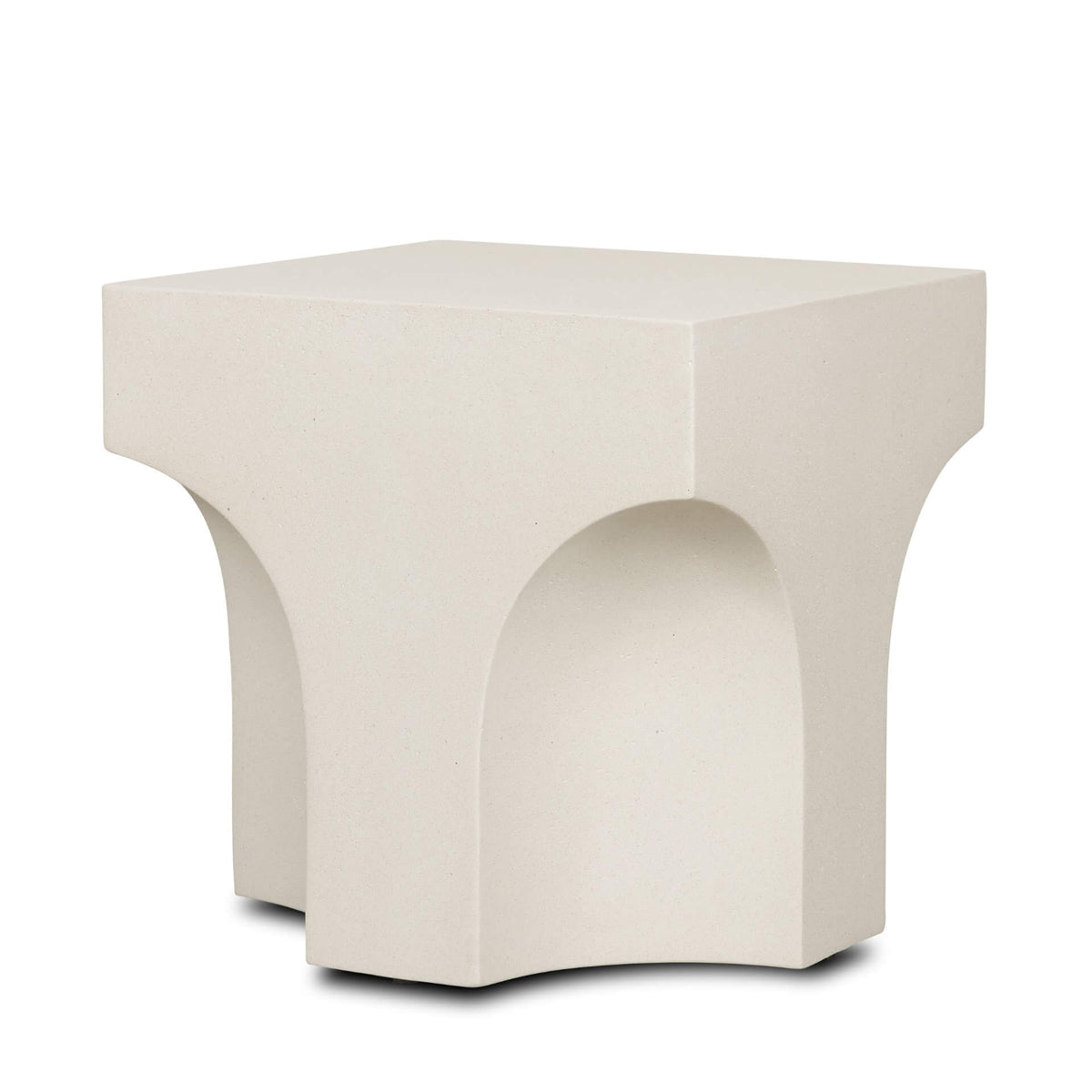 MERCANA BUNDA SQUARE SCULPTURAL STONE FINISH ACCENT TABLE 71282