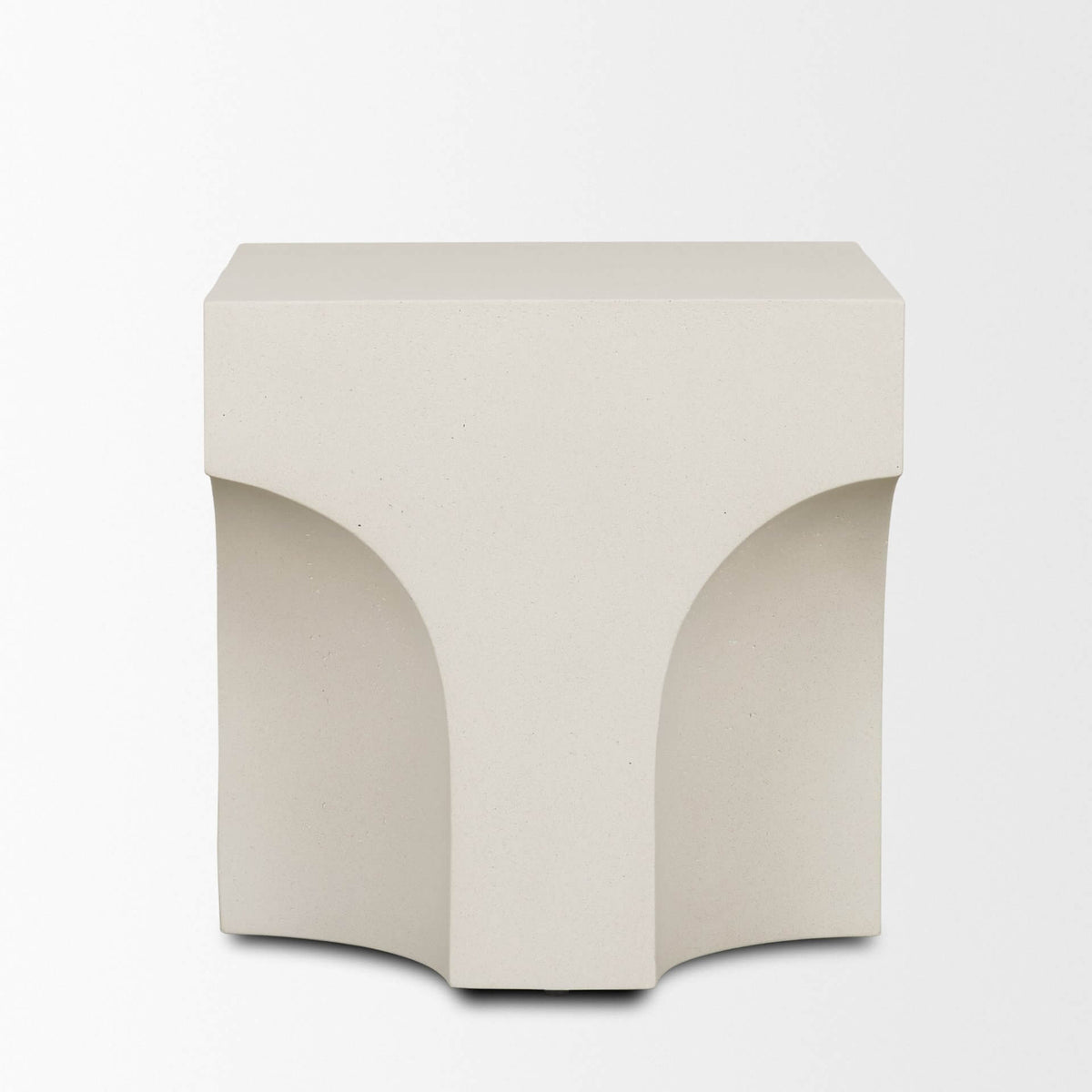 MERCANA BUNDA SQUARE SCULPTURAL STONE FINISH ACCENT TABLE 71282