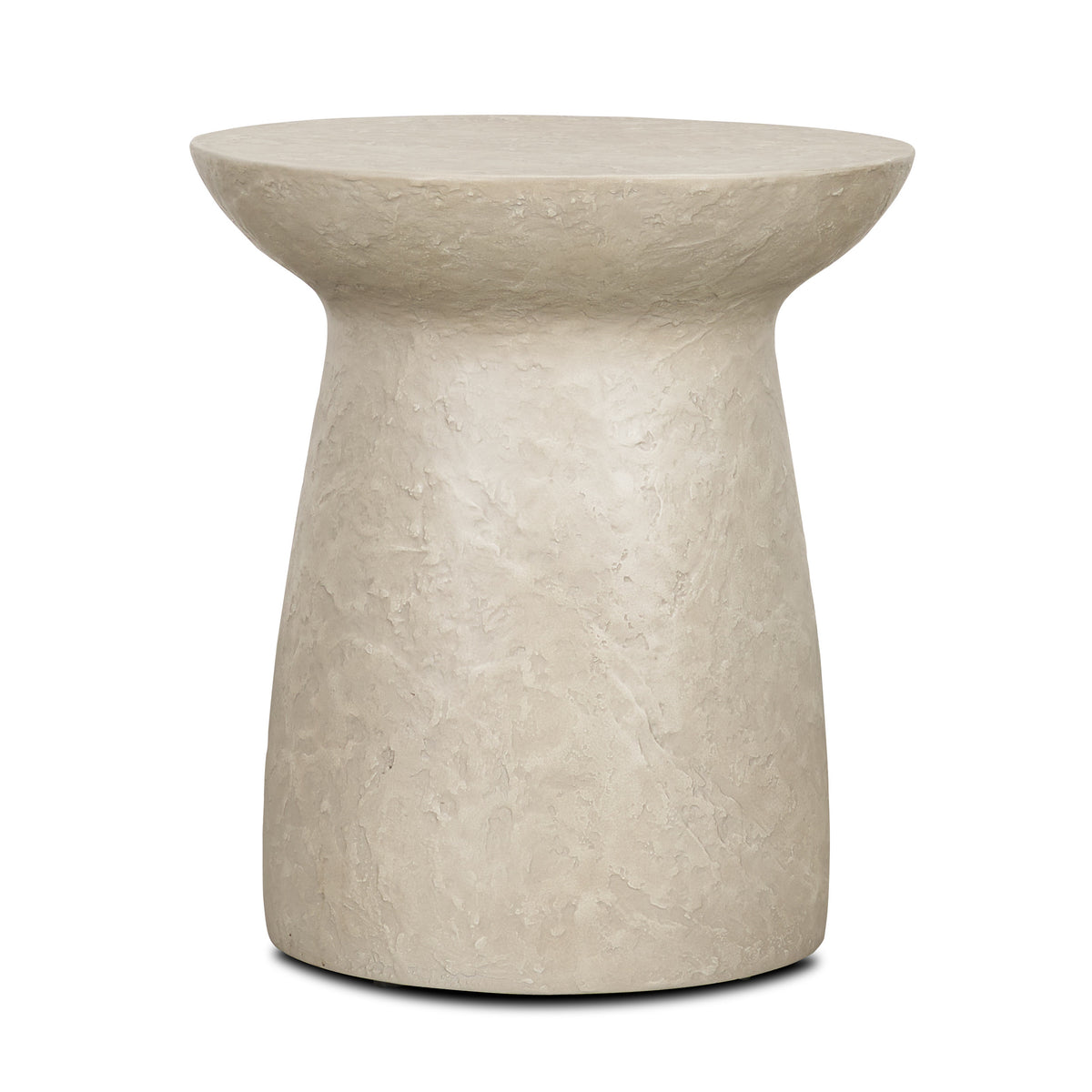 MERCANA MESA ROUND STONE FINISH PILLAR ACCENT TABLE 71283