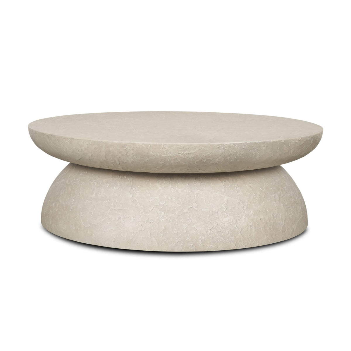 MERCANA MESA 48" ROUND STONE FINISH PILLAR COFFEE TABLE 71284