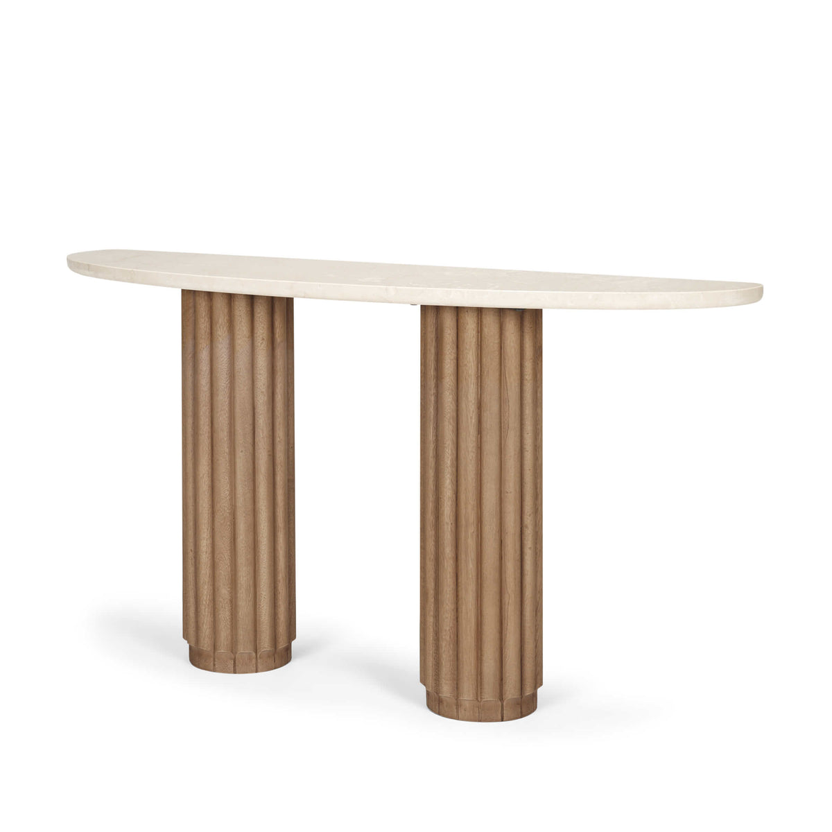 MERCANA MARBRELLO MARBLE FLUTED WOOD CONSOLE TABLE 71286-AB