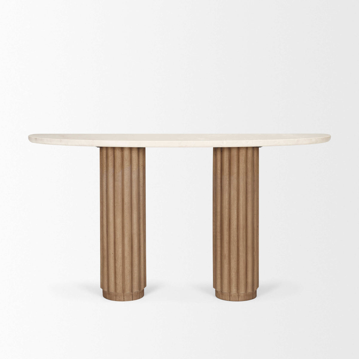 MERCANA MARBRELLO MARBLE FLUTED WOOD CONSOLE TABLE 71286-AB