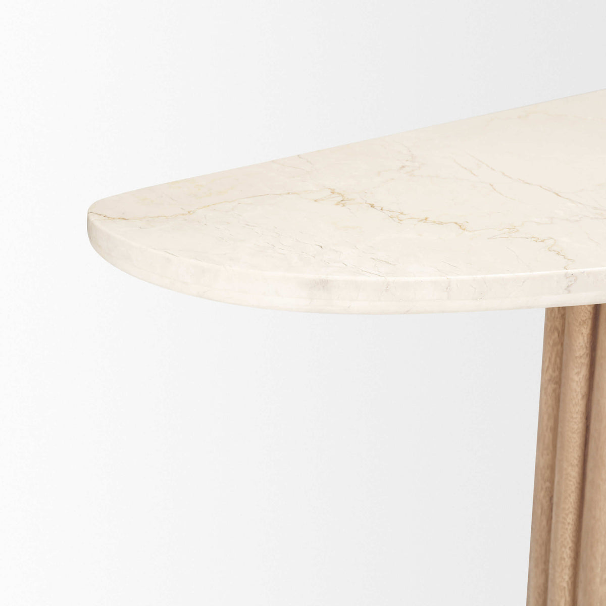 MERCANA MARBRELLO MARBLE FLUTED WOOD CONSOLE TABLE 71286-AB