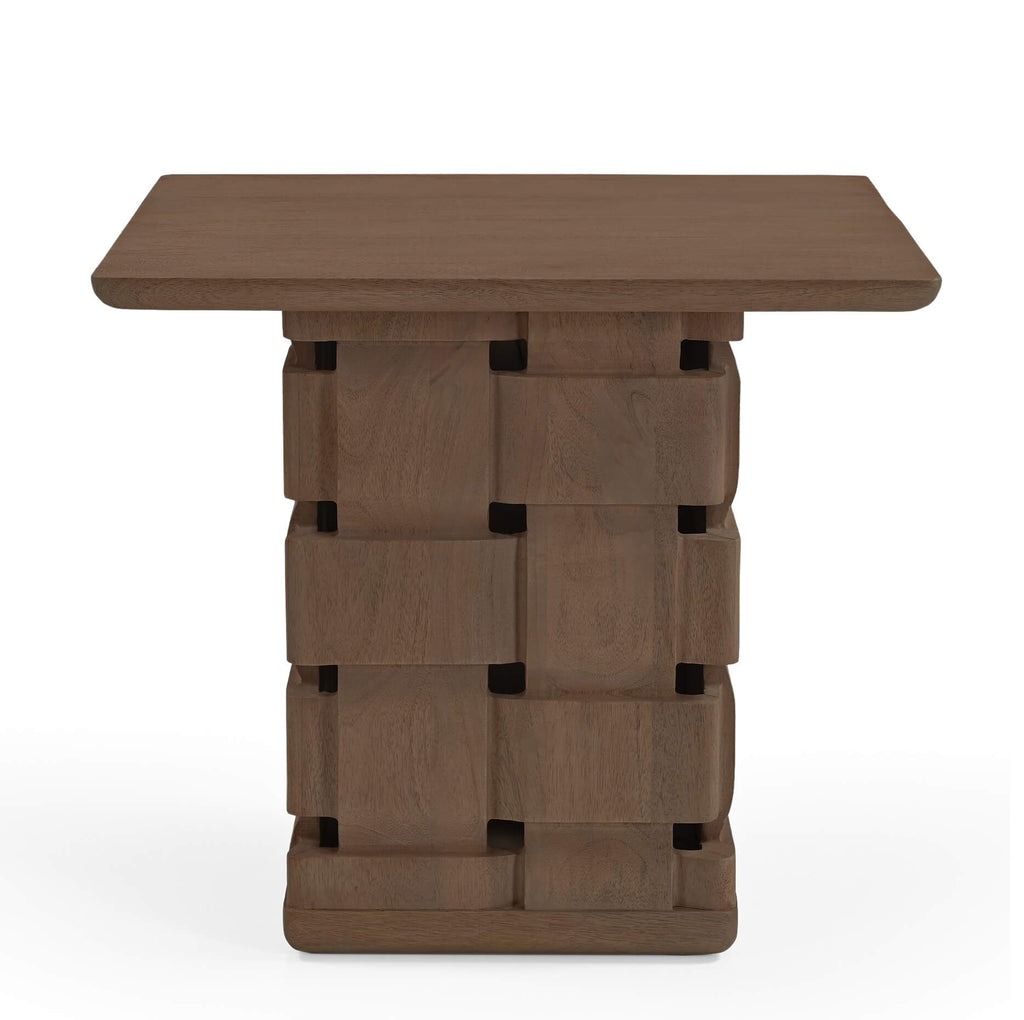 MERCANA TRELLYN DARK BROWN WOVEN BASE ACCENT TABLE 71296