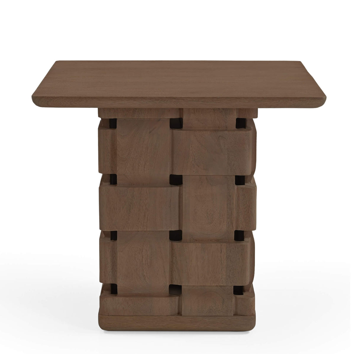 MERCANA TRELLYN DARK BROWN WOVEN BASE ACCENT TABLE 71296
