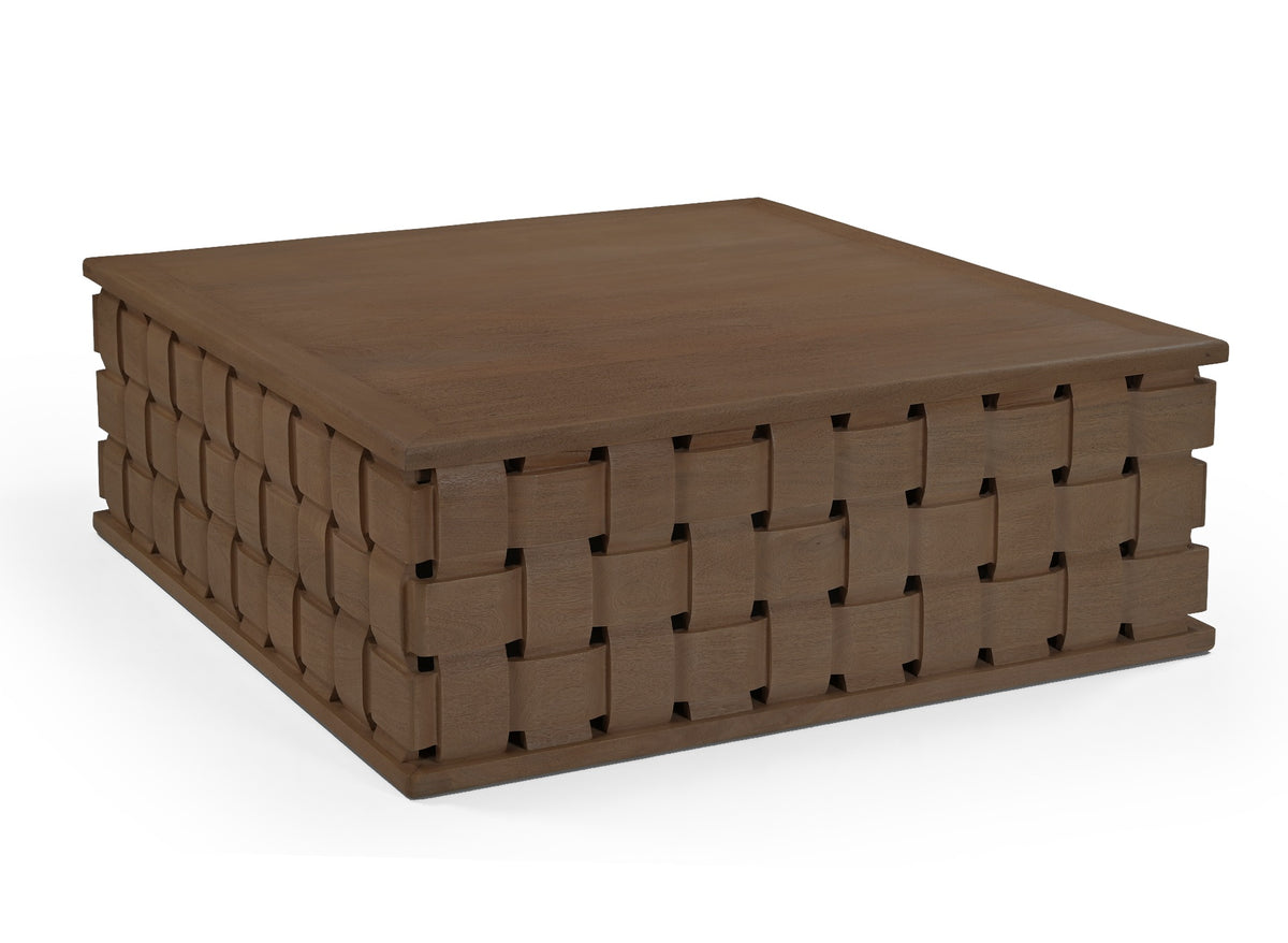 MERCANA TRELLYN DARK BROWN WOVEN BASE COFFEE TABLE 71298